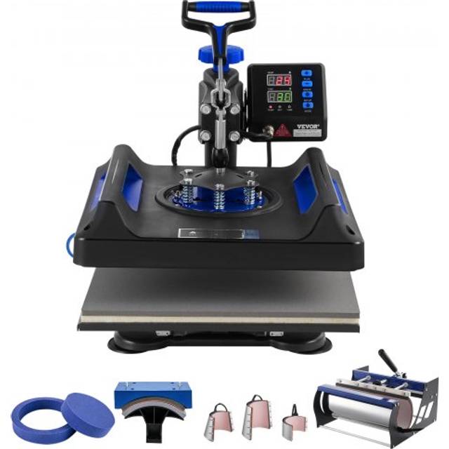 VEVOR Hitzepresse Transferpresse 38x38cm 8 in 1 Tumbler Presse T-Shirts Blau