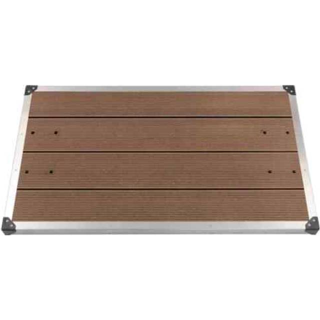 Outdoor shower tray wpc stainless steel 110x62 cm brownblw