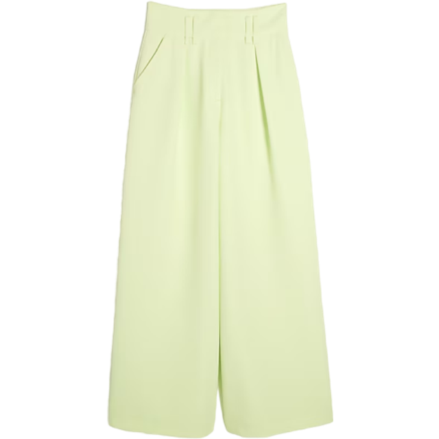 River Island Womens Green High Waisted Wide Leg Trousers - 8