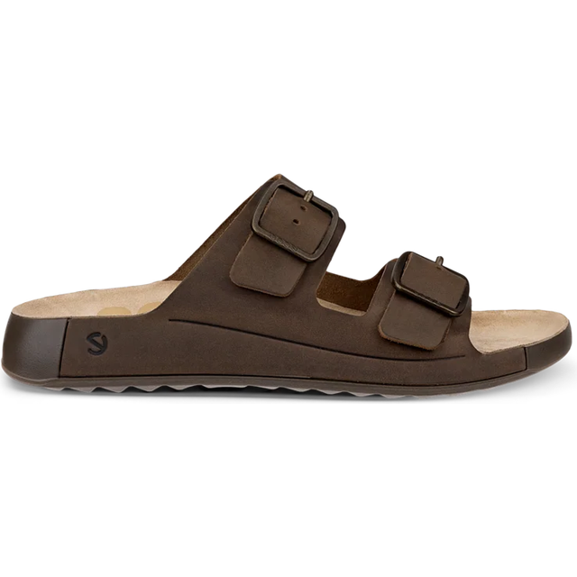 ECCO Cozmo M - Sandale en nubuck deux brides pour homme - Marron - Size: 46 (UK 11.5)