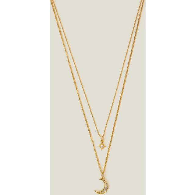 14ct Gold-plated Celestial Pendant Layered Necklace - Accessorize - One Size