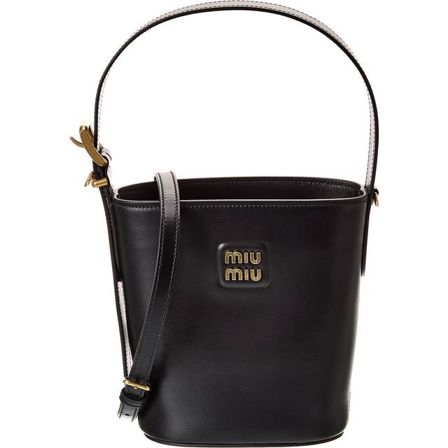 Miu Miu Logo Leather Bucket Bag