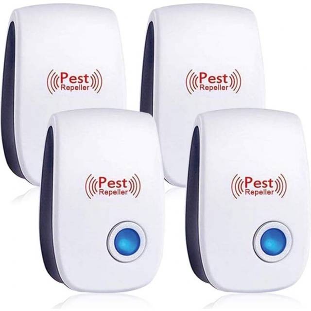 Cyslmuk - 4 Pack Ultrasonic Mouse and Rat Repellent, Ultrasonic Anti-Rodent Insect & Indoor Repellent Electronic Repellent Against Mice, Mosquitoes,