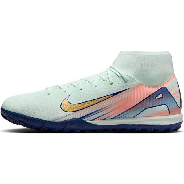 Nike Zoom Mercurial Superfly 10 Academy MDS 009 TF Turf Soccer Cleat Barely Green/Metallic Gold Coin/Crimson Pulse/Blue-12.5