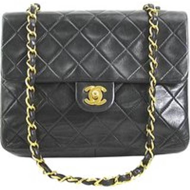 Womens Preloved Classic Flap Bag Diamond Quilted Wo - Black Shoulder Bags - One Size