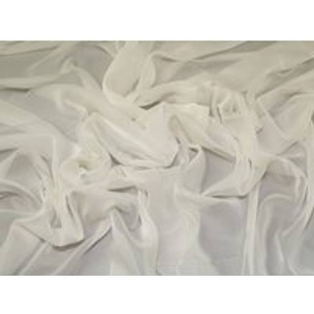 Gemini Crinkle Sheer Chiffon Fabric Ivory