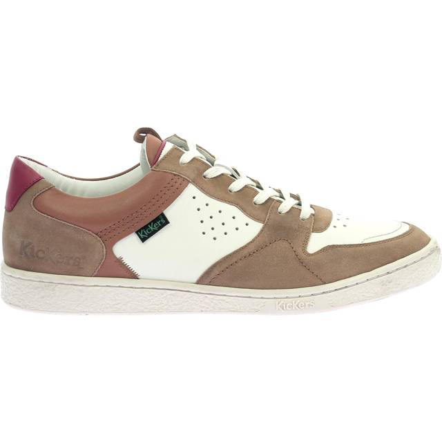 Kick Sackers Leather Trainers - White/Camel - 44 (9.5)