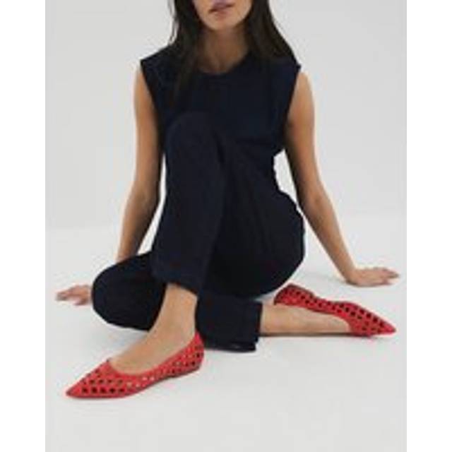 River Island Womens Orange Lattice Pointed Flat Shoes - 7