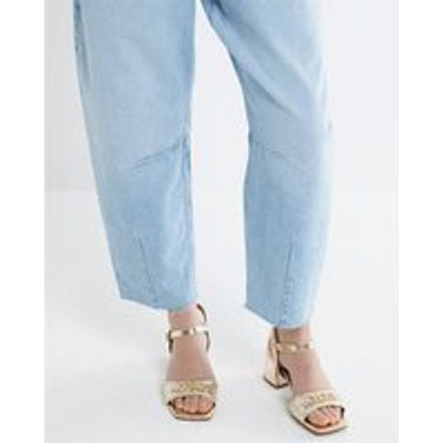River Island Womens Gold Snaffle Block Heel Sandals - 6