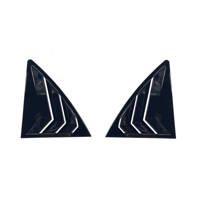 Car Rear Louver Window Side Shutter Cover Trim Sticker Bright Black