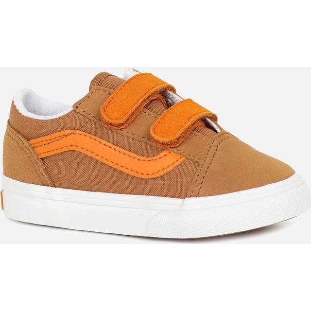 Vans Old Skool V Tod Kids Infant Canvas Shoes Colour: Pop Brown/Orange, Size: 6 / 23