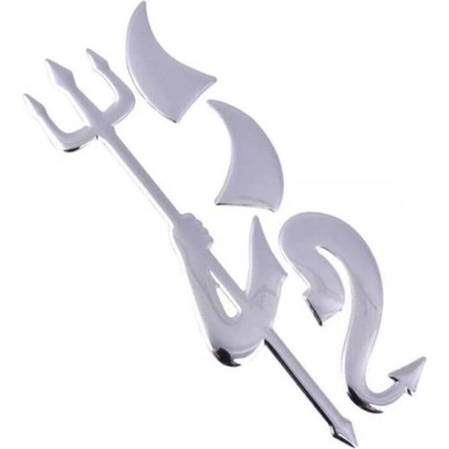 5Pcs 3D Demon Pattern Auto Emblem Logo Decoration Car Sticker Size: 15Cm X 6Cm (Approx.)(Silver)