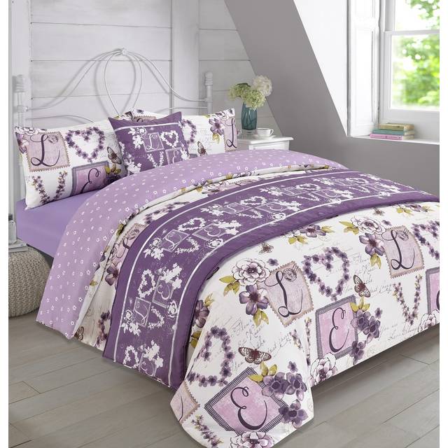 Millie Bed In A Bag Duvet King Size Set - Mauve - Purple