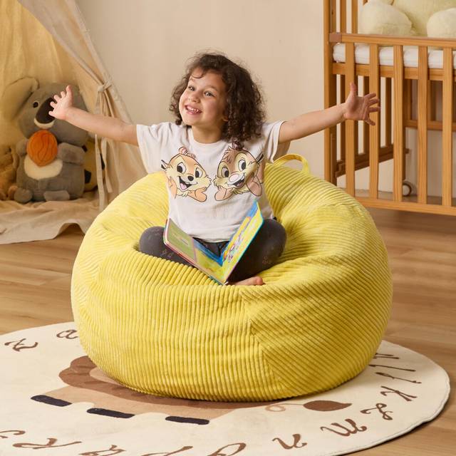 Cansunna Bean Bag Chairs Teardrop Bean Bag Chair Beanbag Chair with Memory Foam Filled Machine Washable Cover for Living Room  Bedroom (Small Yellow)