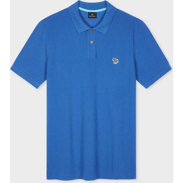 Paul Smith Mens Petrol Blue Regular Fit Zebra Polo Shirt - Medium