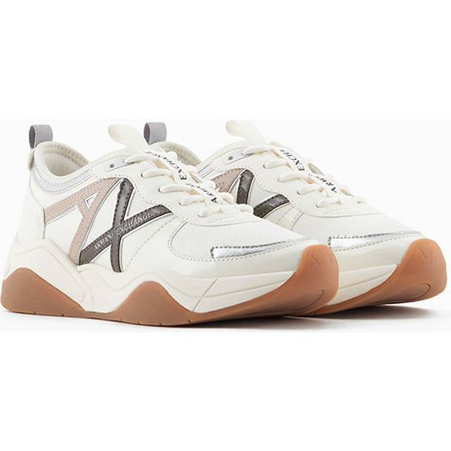 Armani Exchange for woman. XDX039XV311U423 White logo trainers (37.5), Flat, Laces, Casual