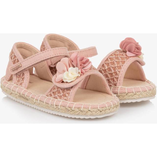 Mayoral Girls Pink Flower Woven Sandals - 25