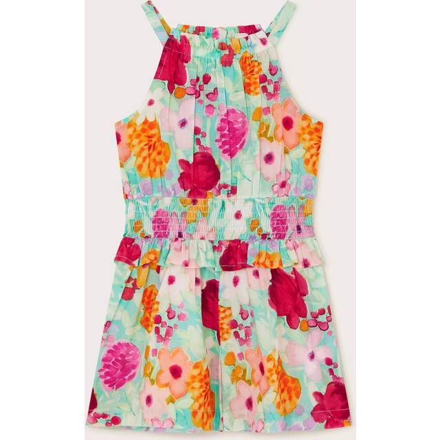 Monsoon Kids' Floral Playsuit, Green/Multi
