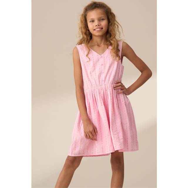 Angel & Rocket Kids' Cotton Embroidered Playsuit, Pink