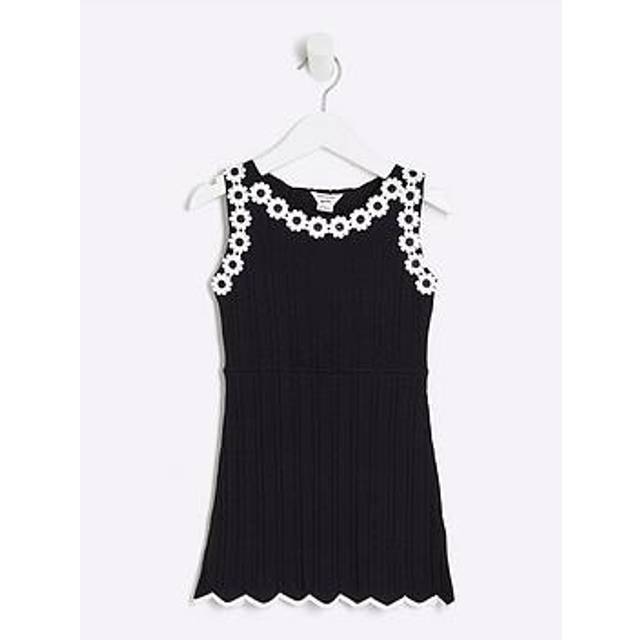 River Island Mini Girls Floral Shift Dress - Black, Black, Size Age: 4-5 Years - age: 4-5 YEARS