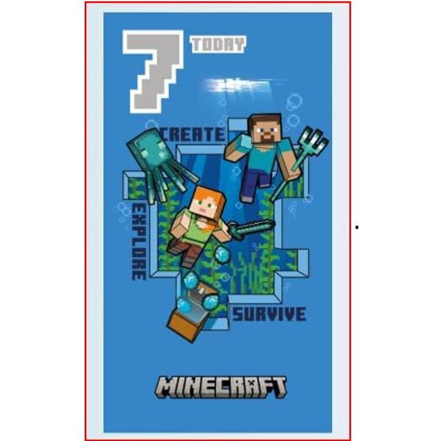 Minecraft Age 7 Birthday Card