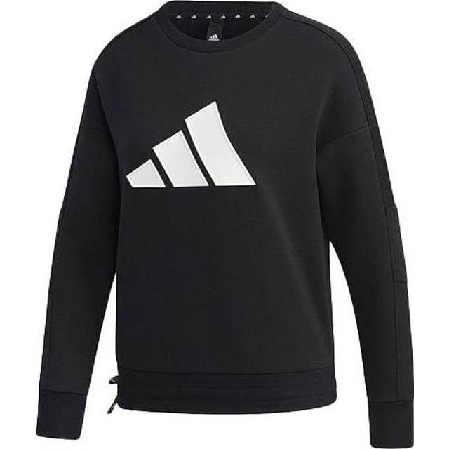 (WMNS) adidas Str Sweat Athleisure Casual Sports Printing Logo Round Neck Pullover Black Hoodie GP0718 - Default Color