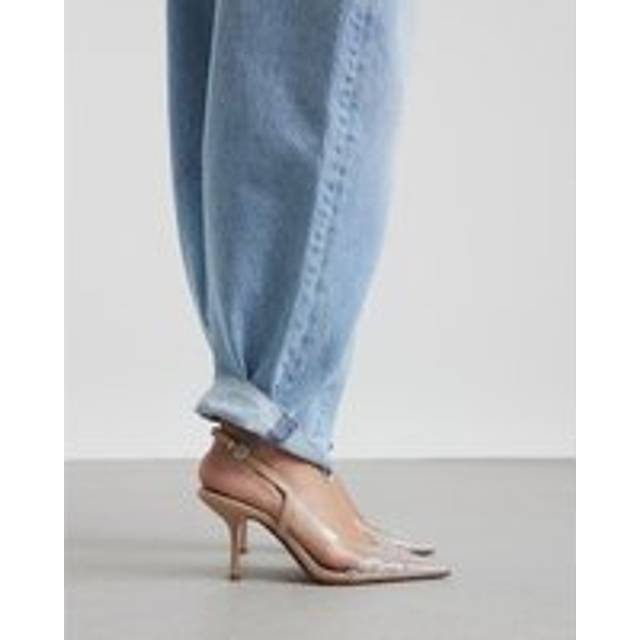 River Island Womens Beige Perspex Embellished Pointed Court Heels - 7