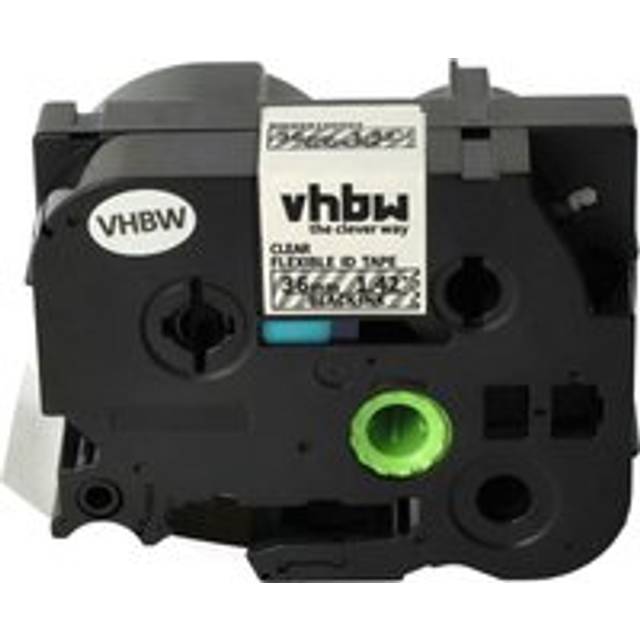 1x Label Tape compatible with Brother pt 9600, 9400, 9200PC, 9200DX, 9500, 9500pc Label Printer 6 mm, Black on Green, Flexible - Vhbw