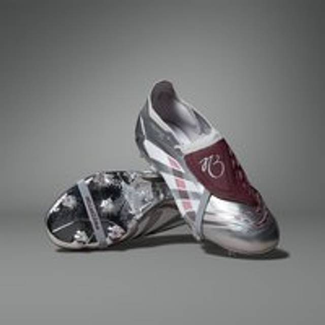 Predator Elite JB Fold-Over Tongue Firm Ground Boots - Silver Metallic / Legacy Burgundy / Maroon - 13