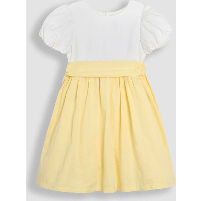 Yellow Smocked Satin Party Dress - 3-4 Yrs