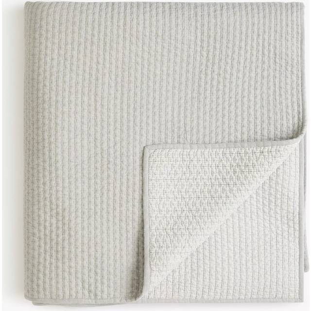 John Lewis Mini Stitch Quilted Bedspread, Grey