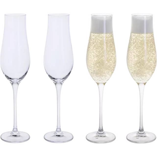 Dartington Crystal Juliet Champagne Glass Flute, Set of 4, 200ml, Clear