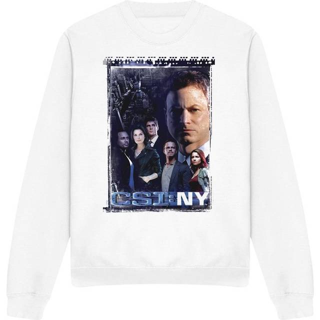 (S, White) CSI: NY Unisex Adult Watchful Eye Sweatshirt