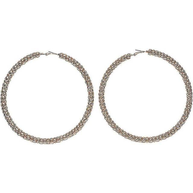 Earrings Big Hoop Golden Alloy Jewelry For Ceremony