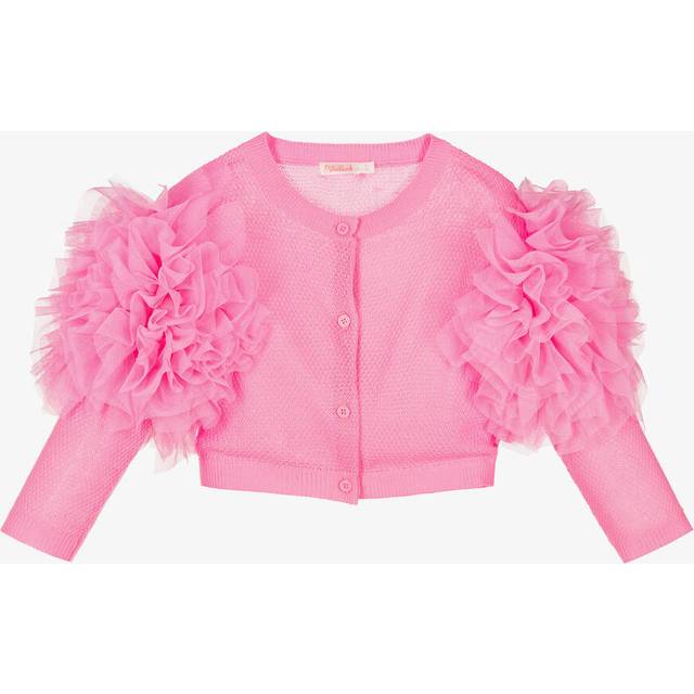 Billieblush Girls Pink Tulle Ruffle Cardigan - 2 year
