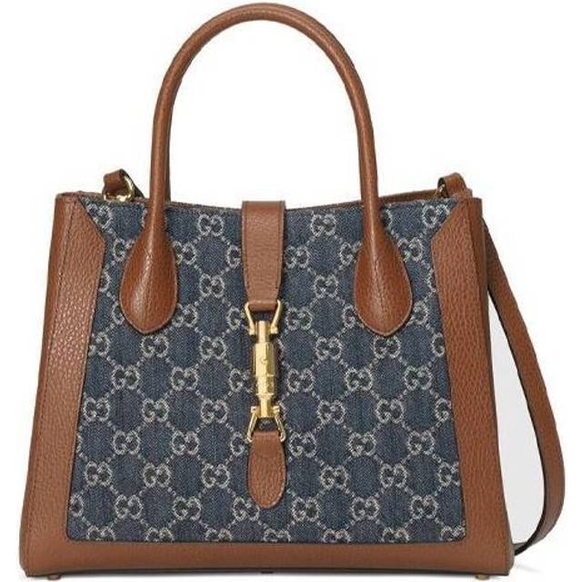 (WMNS) Gucci Jackie 1961 Series GG Flower-Print Handbag Blue/Brown 649016-2KQGG-8375