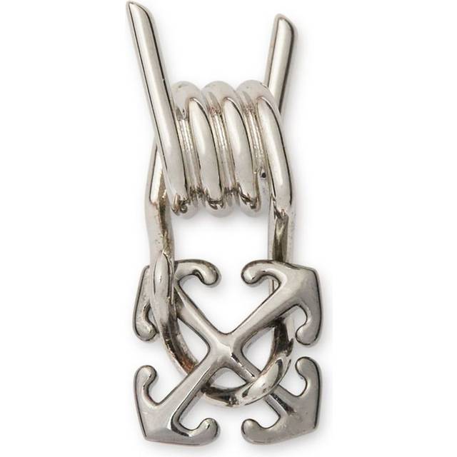 Off-White - Barbed Wire single earring - men - Brass - One Size - Silver