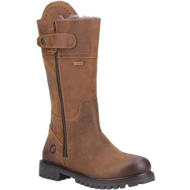 (4 UK, Tan) Cotswold Womens/Ladies Bushcombe Leather Mid Calf Boots