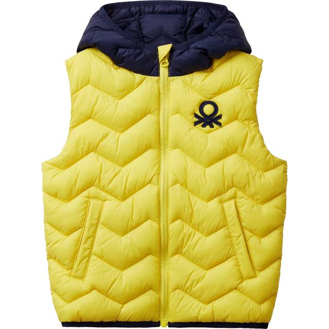 Benetton Kids' Zig Zag Padded Down Gilet, Multicolor