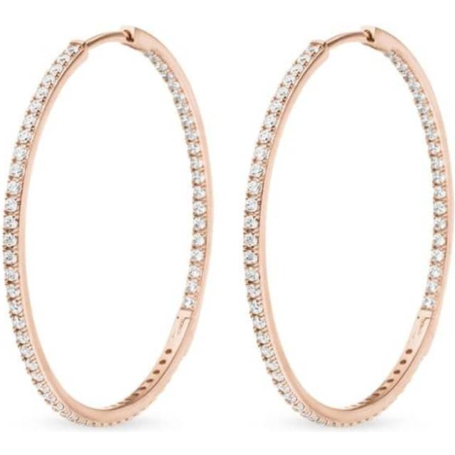 VEYNOU - 14kt recycled rose gold Cleo diamond hoop earrings - unisex - Diamond - One Size - Pink