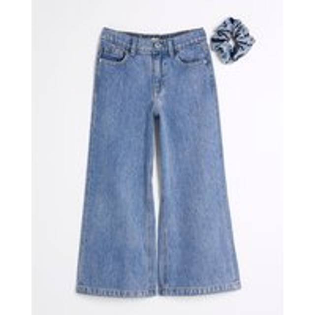 River Island Girls Blue Scrunchie & Wide Leg Jeans Set - 7 Yrs
