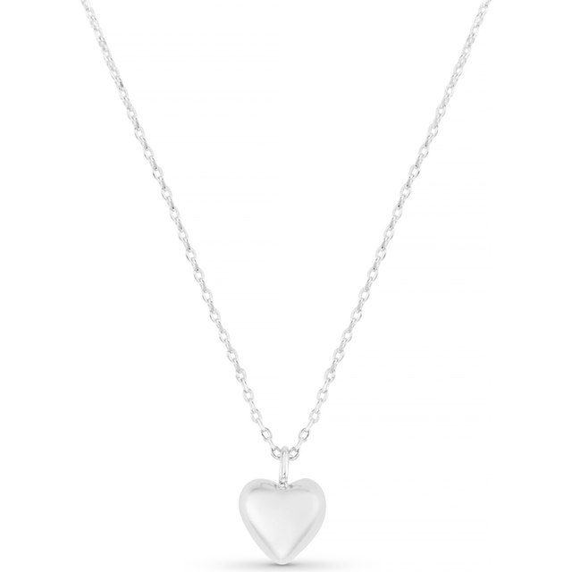 Orelia – Kort halsband med sterlingsilverplätering och kupolformat hjärthänge