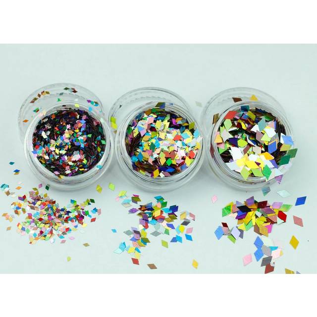 Chunky diamond shape festival glitter pots face eye dance clubbing mua