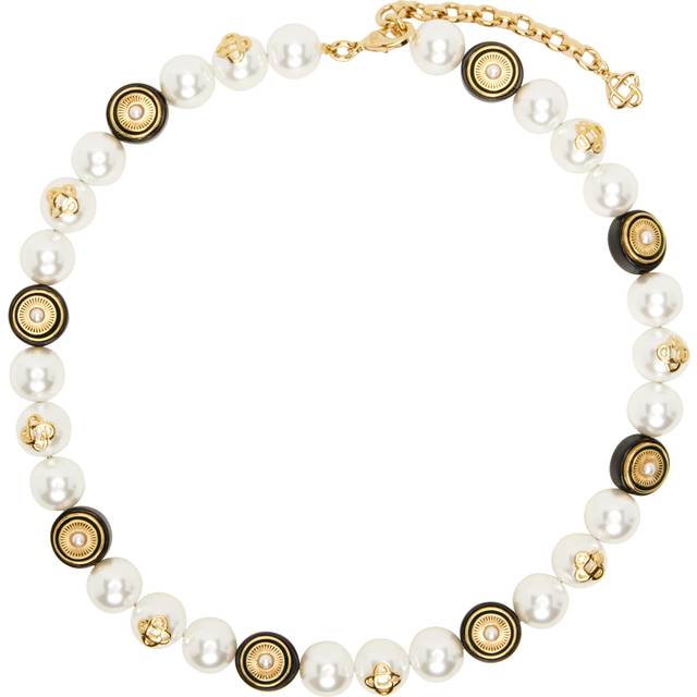 Casablanca White Spoke Wheel Necklace - GOLD & GREEN - UNI