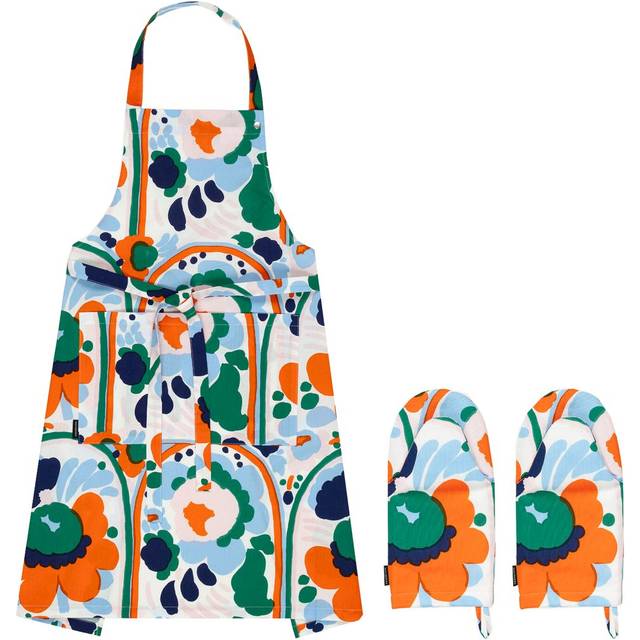 Marimekko Karuselli textilset 3 delar White-orange-blue-emerald