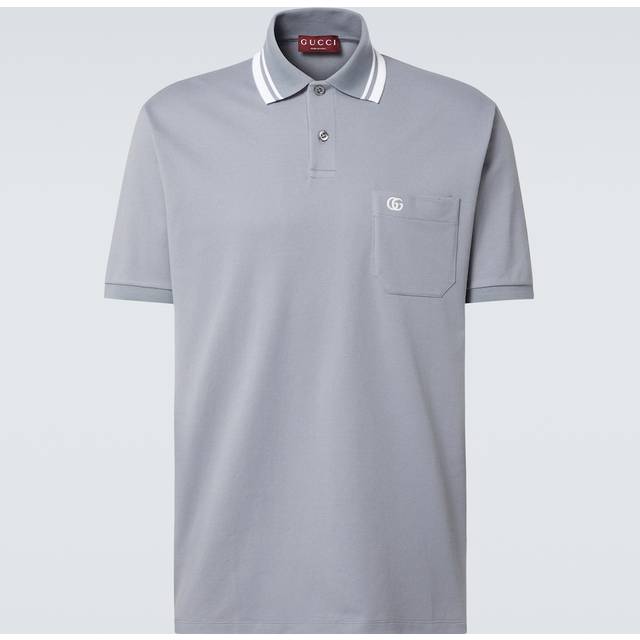 Gucci GG Web cotton-blend polo shirt - blue (UK 44)