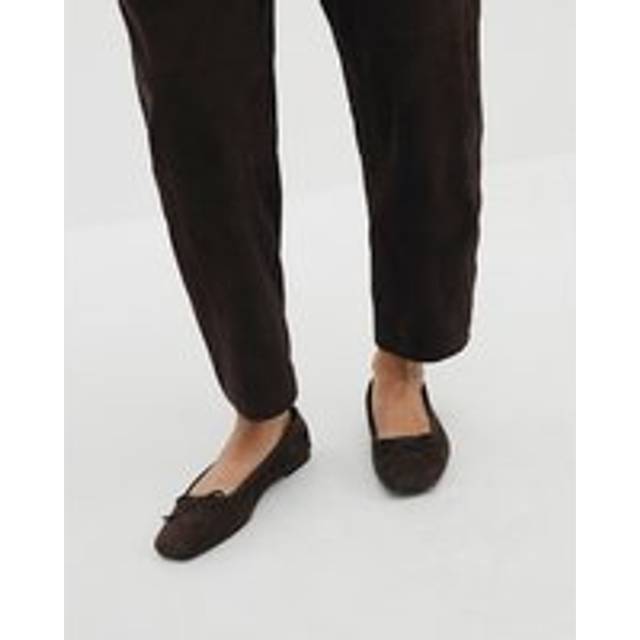 River Island Womens Brown Suede Square Toe Ballet Pumps - 9
