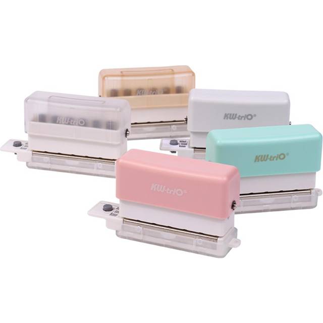 KWtriO 6Hole Paper Punch Handheld Mini Puncher Support Multiple 202630 Hole Punching 5.5mm brown