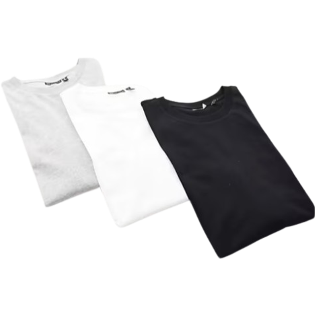 ASOS DESIGN – Ultimate – T-shirt i bomullsmix med rund halsringning, 3-pack SPARA - MULTI-Flera