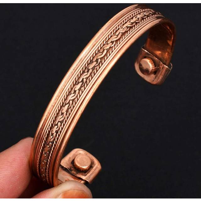 Pure Copper Twisted Wire Bangle Bracelet, Copper Adjustable Bangle, Handmade Copper Jewelry Gift For Men & Women